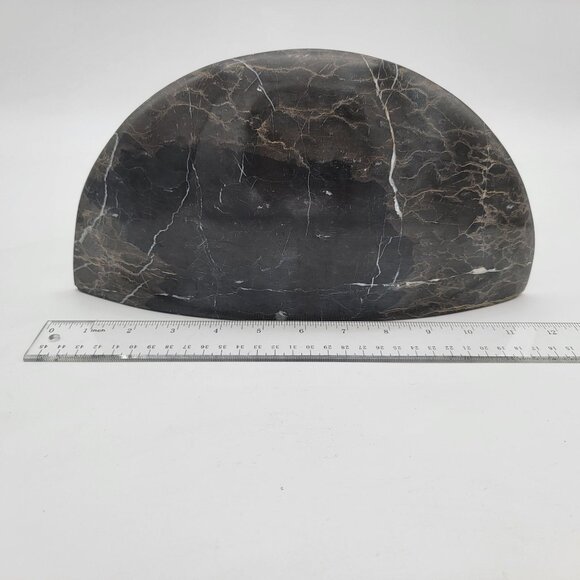 Solid Marble Half Moon Shelf or Bookend - Picture 4 of 4